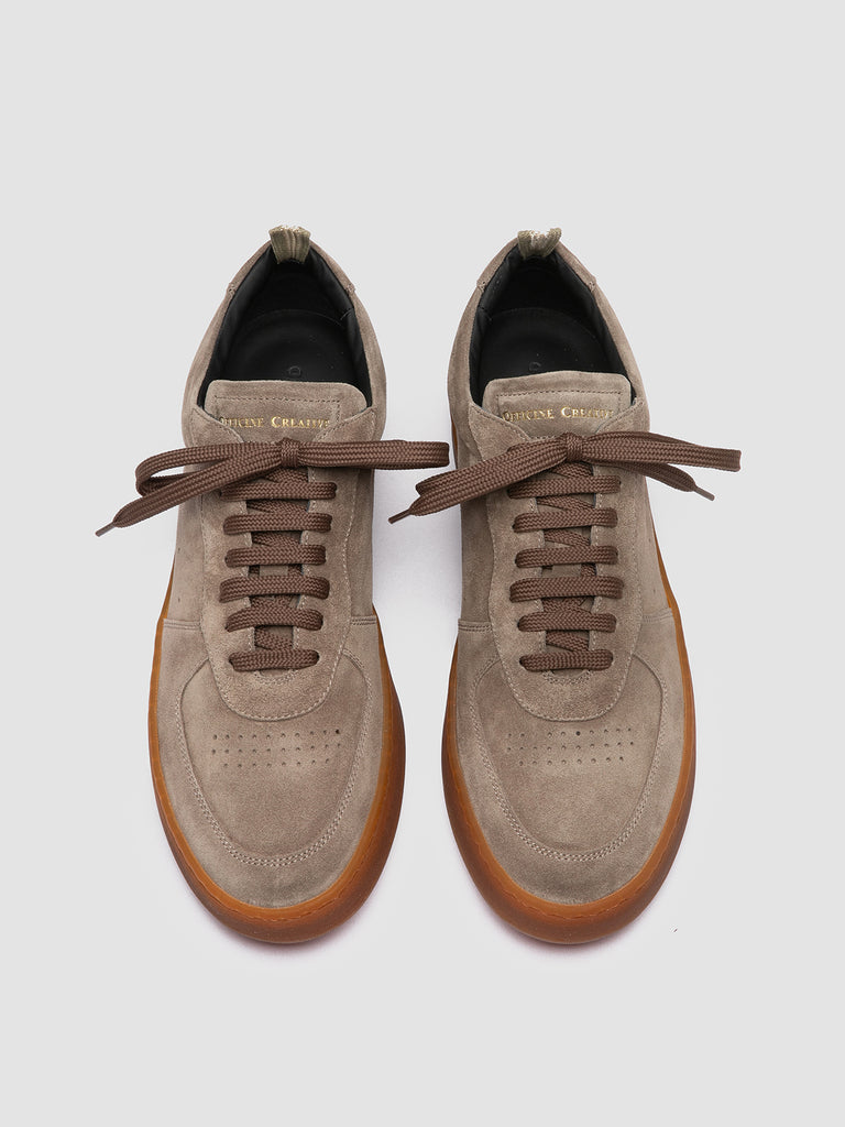 ASSET 001 - Taupefarbene Low-Top-Sneakers aus Wildleder