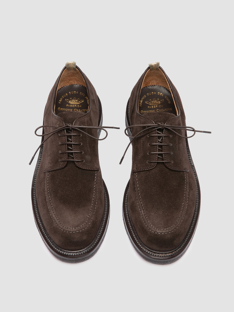 ASTON CREPE 003 - Brown Suede Derby Shoes