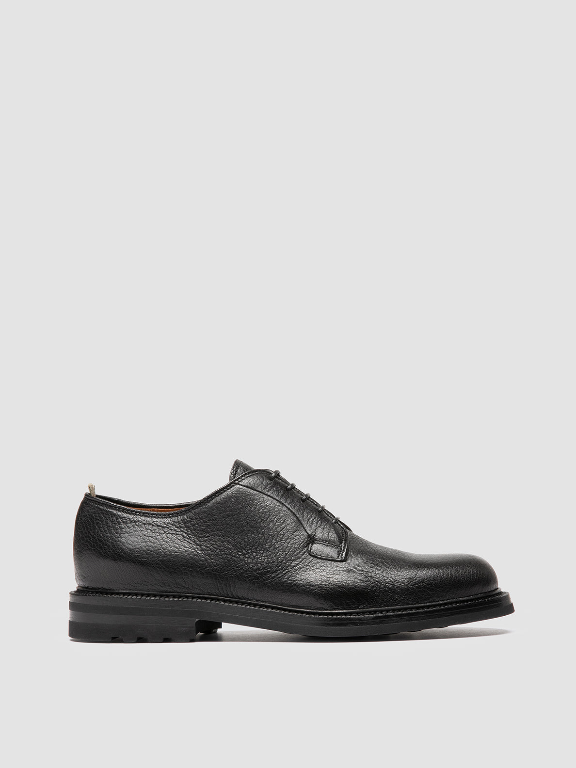 Men's Black Leather Derby Shoes: ASTON FLEXI 002 Officine Creative Men's Black Leather Derby Shoes: ASTON FLEXI 002 Officine Creative