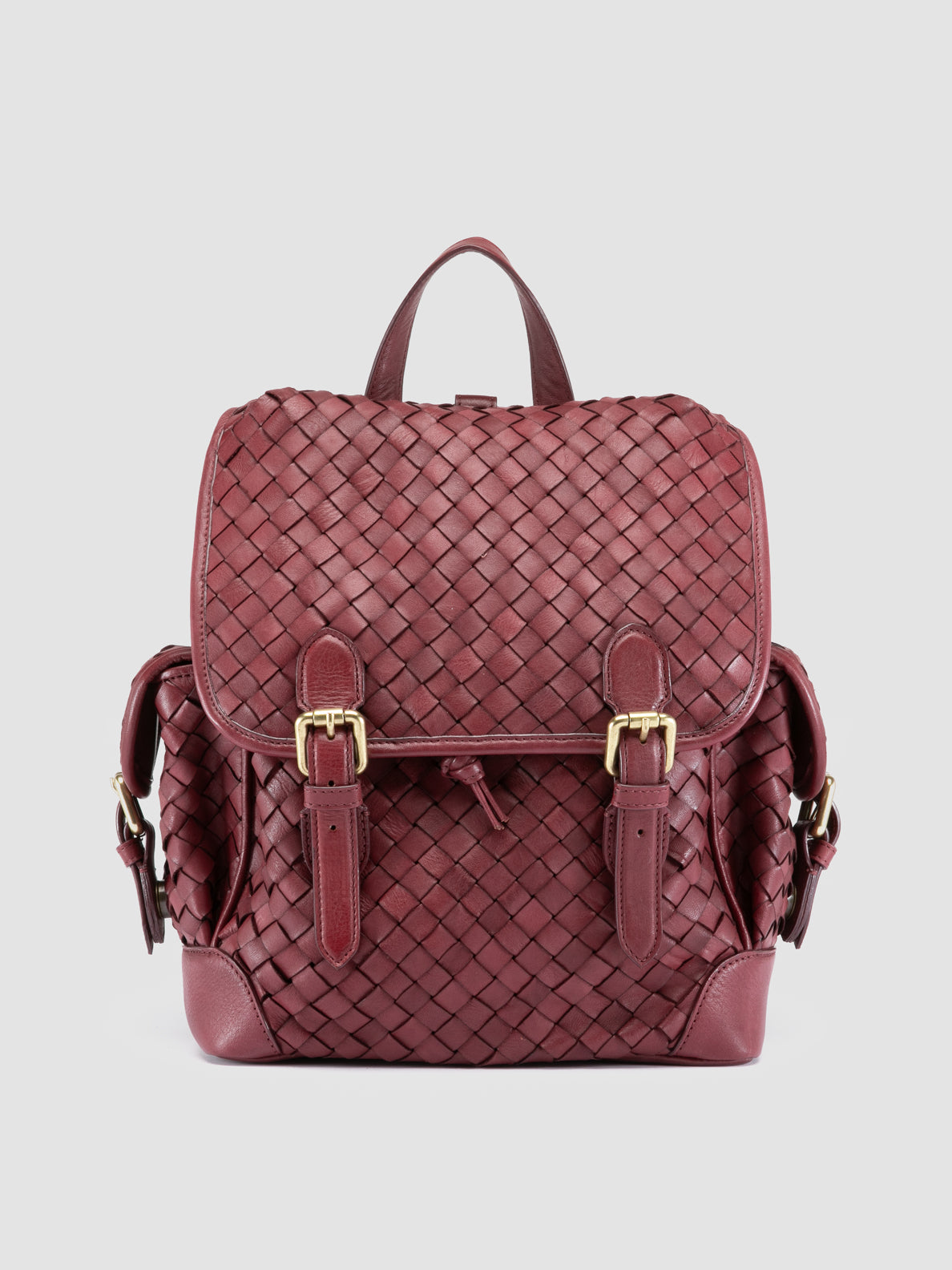 crafea wine burgundy leather backpack AURA 004