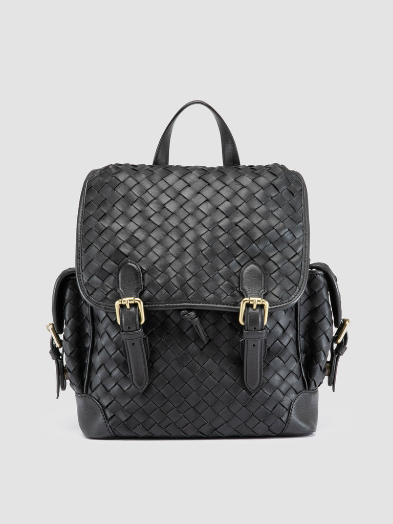 AURA 004 - Black Leather Backpack