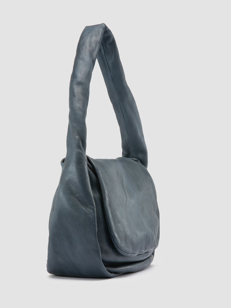 BOLINA 047 - blaue Crossbody-Umhängetasche aus Leder