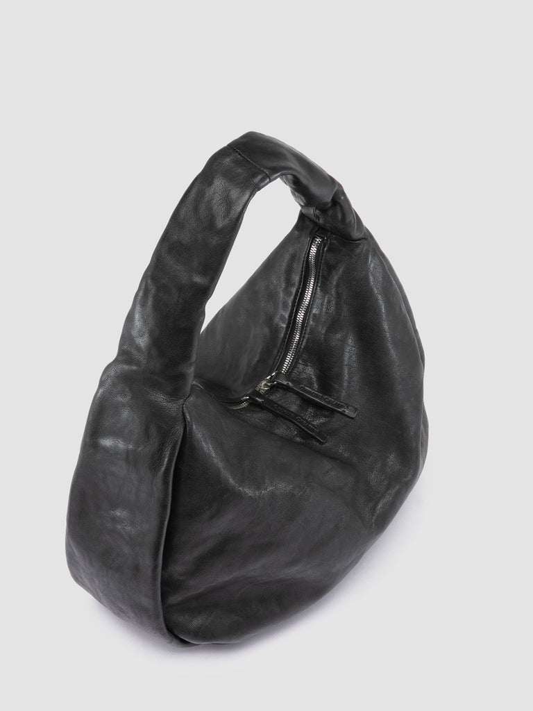 BOLINA 048 - Schwarze Umhängetasche aus Leder