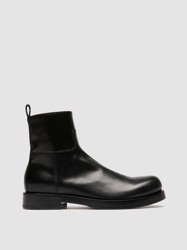 BULLA 003 - Black Leather Zipped Boots