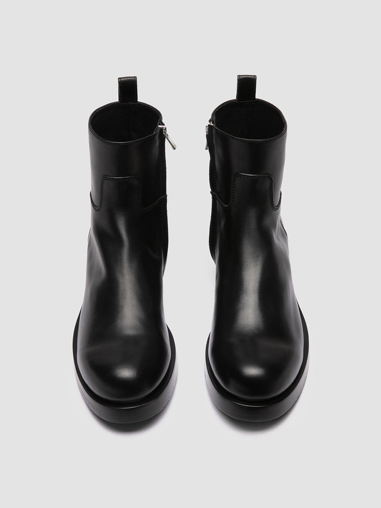 BULLA 003 - Black Leather Zipped Boots