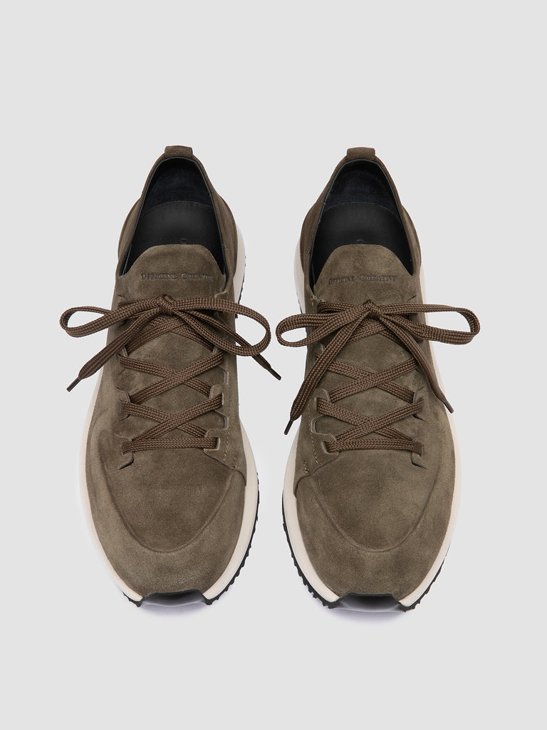 ENTIRE 001 - Grüne Low-Top-Sneakers aus Wildleder