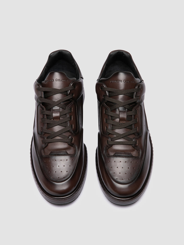 ERASER 001 - Braune Low-Top-Sneakers aus Leder