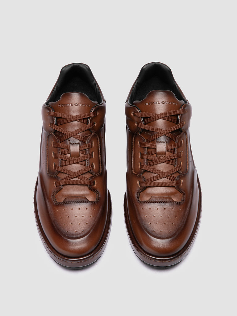 ERASER 001 - Braune Low-Top-Sneakers aus Leder