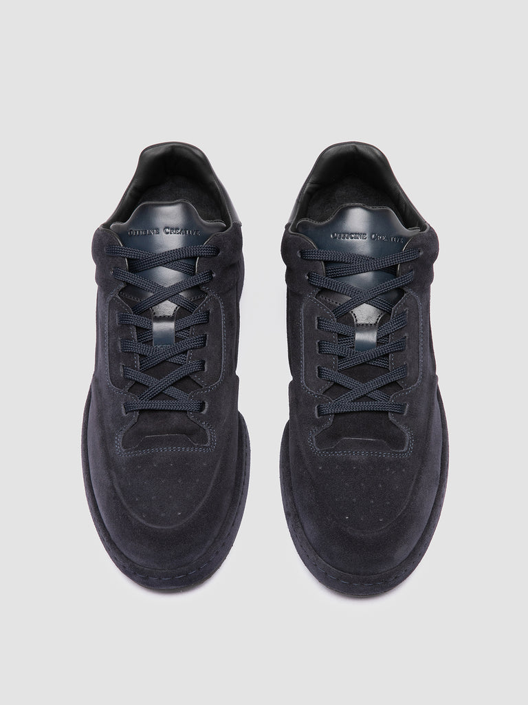 ERASER 001 - Blaue Low-Top-Sneakers aus Wildleder und Leder