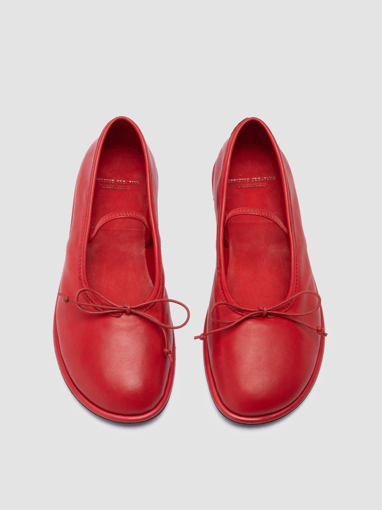 FONTAYNE 001 - Red Leather Ballerina Shoes