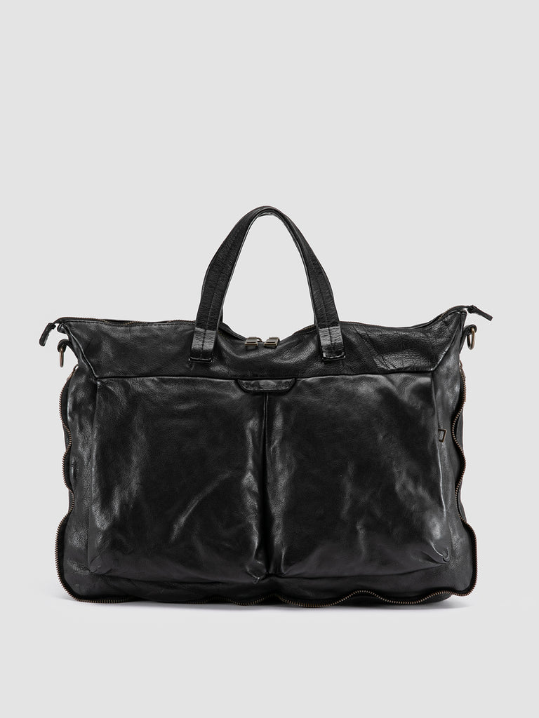 HELMET 046 - schwarze Aktentasche aus Leder