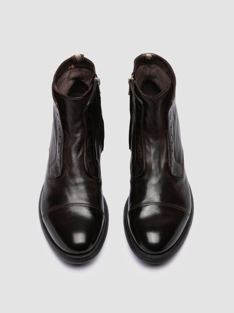 HIVE 005 - Brown Leather Zipped Boots