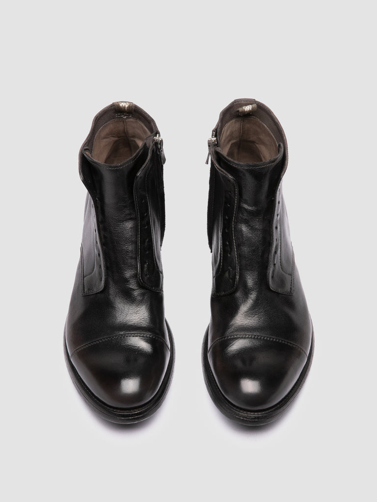 HIVE 005 - Black Leather Zipped Boots