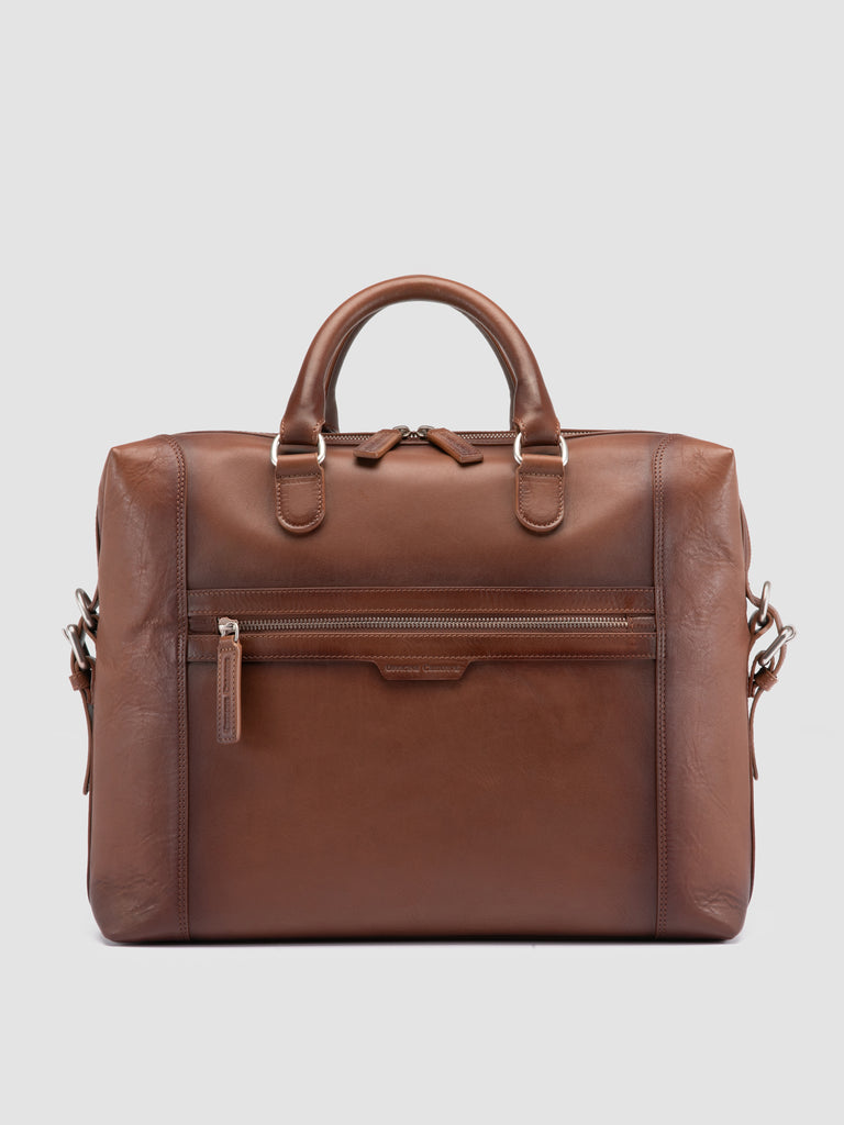 JULES 003 - Brown Leather Briefcase