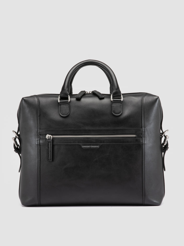 JULES 003 - Black Leather Briefcase
