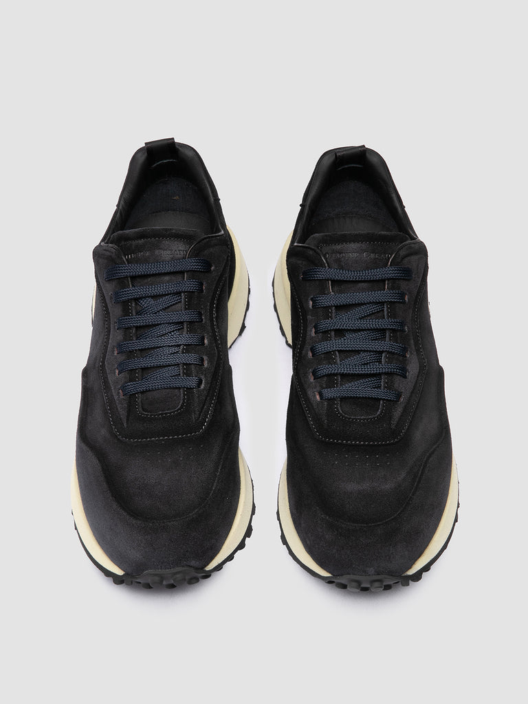 KENYAN 001 - Blaue Low-Top-Sneakers aus Wildleder