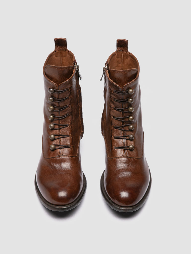 LIS 006 - Brown Leather Zipped Boots