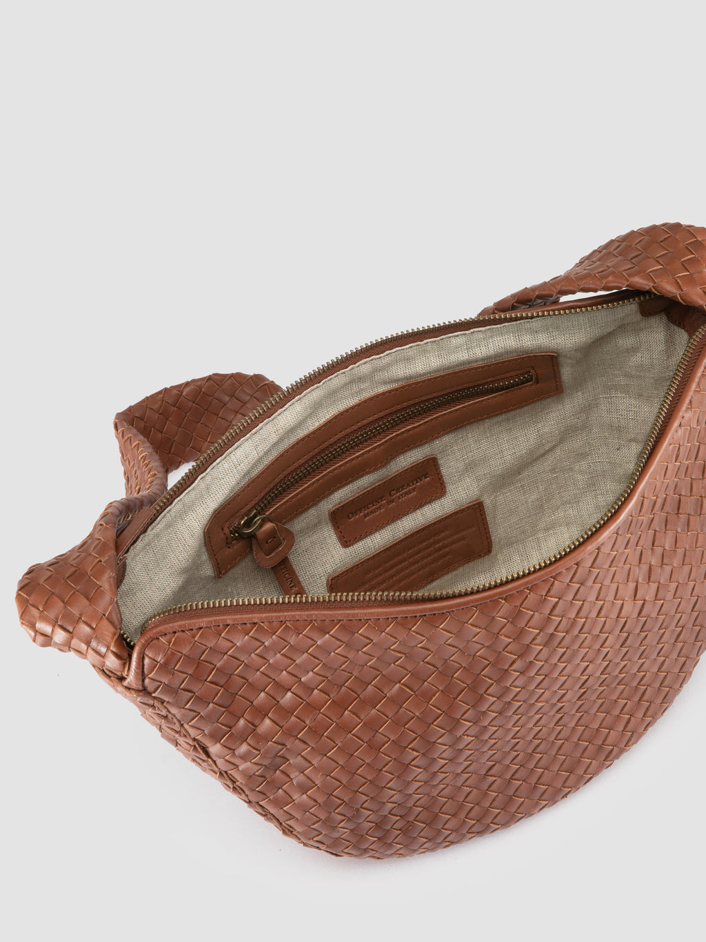 OC CLASS 068 - Brown Woven Leather Crossbody Bag Officine Creative - 6