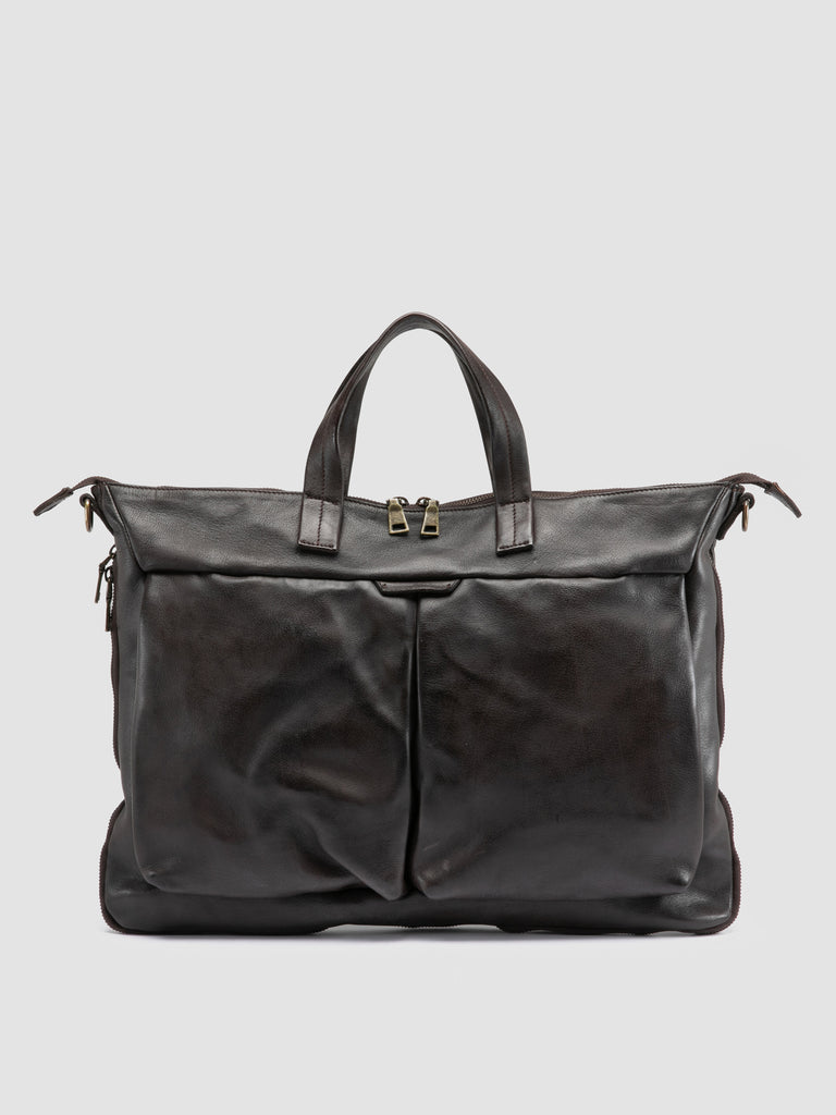 HELMET 046 - braune Aktentasche aus Leder