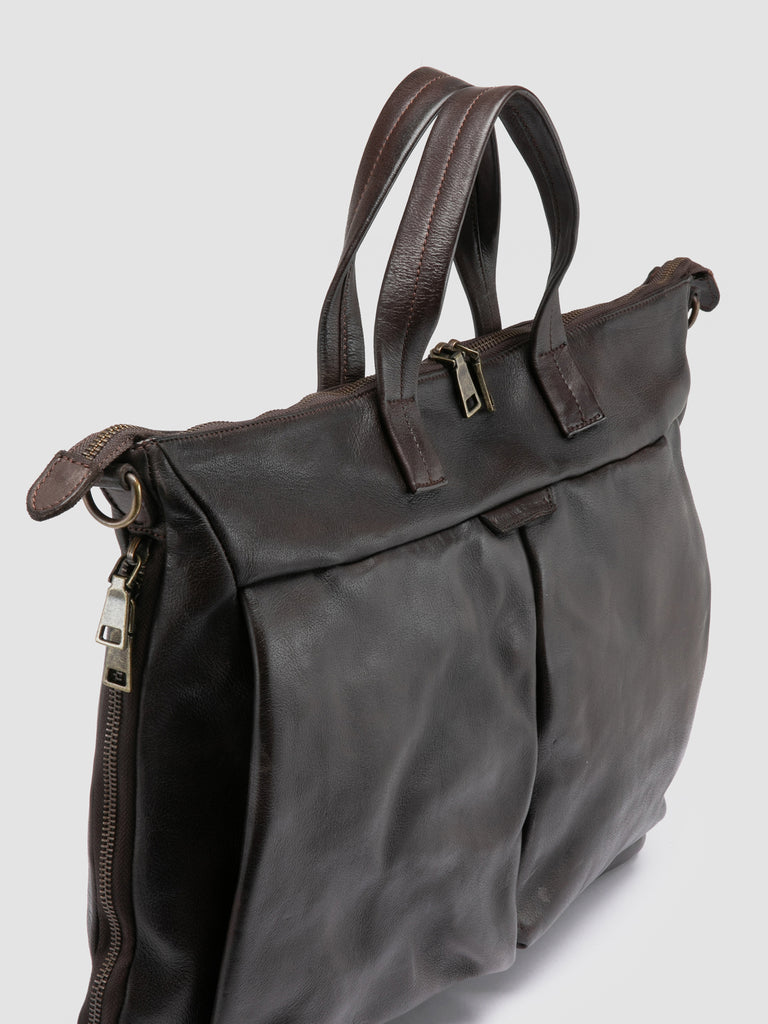 HELMET 046 - braune Aktentasche aus Leder