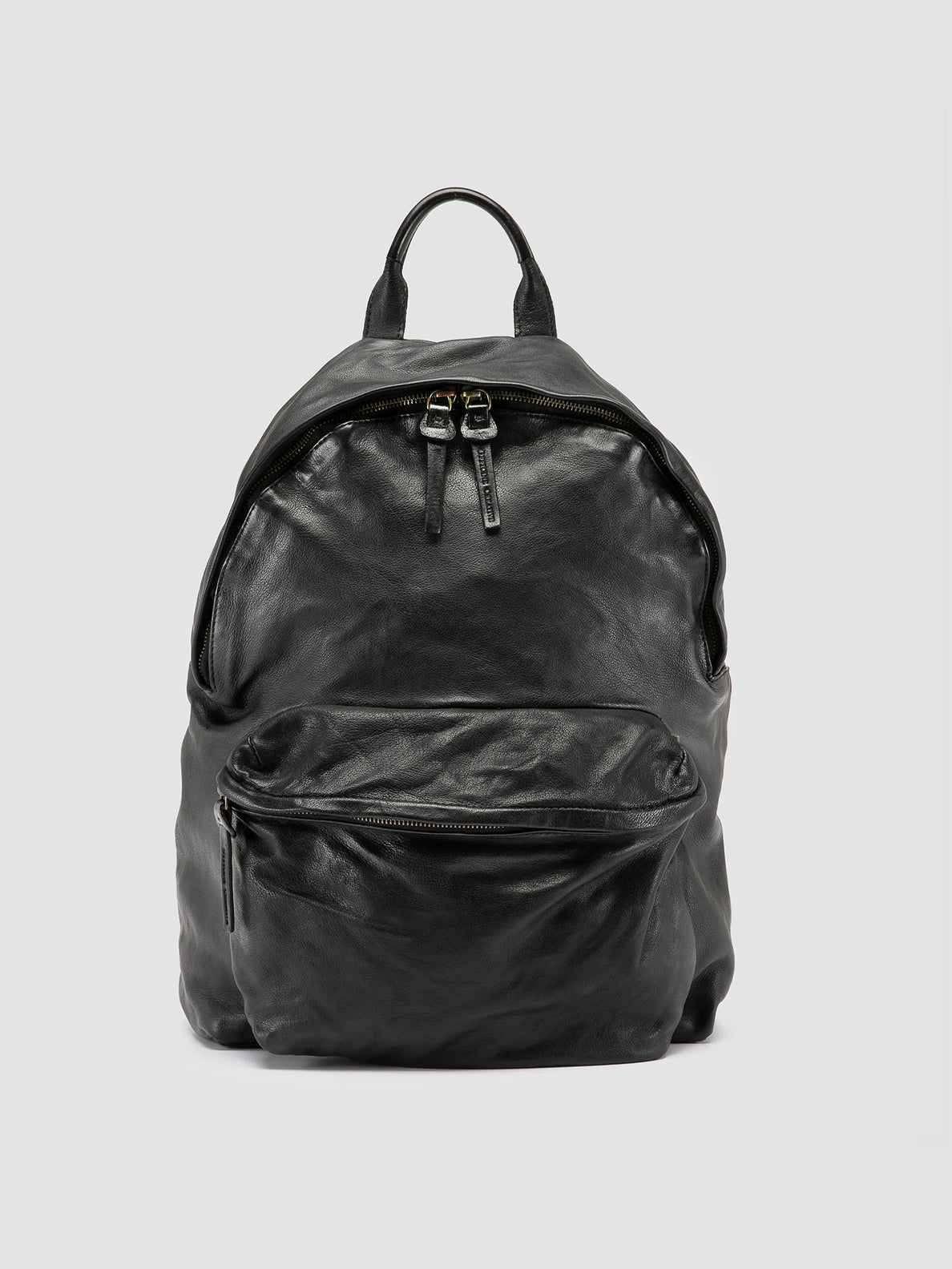 black leather backpack bag Men's Black Leather Backpack: OC PACK 004 – Officine Creative