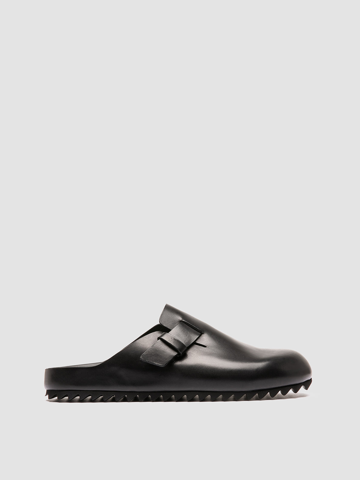 Men's Black Leather Mule Sandals: AGORÀ 012 – Officine Creative