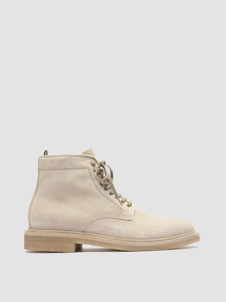 HOPKINS CREPE 116 - Ivory Suede Lace Up Boots