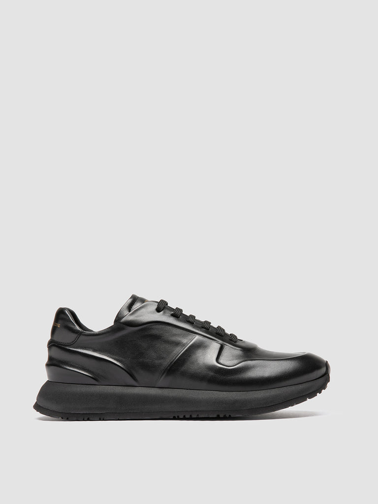 PERSPECTIVE 001 - Schwarze Low-Top-Sneakers aus Leder
