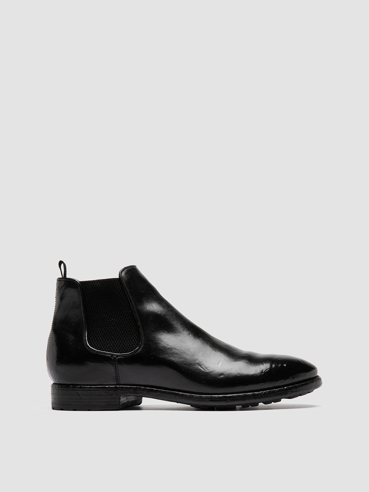 Men's Black Leather Chealsea Boots: PRINCE 617 Officine Creative Men's Black Leather Chealsea Boots: PRINCE 617 Officine Creative
