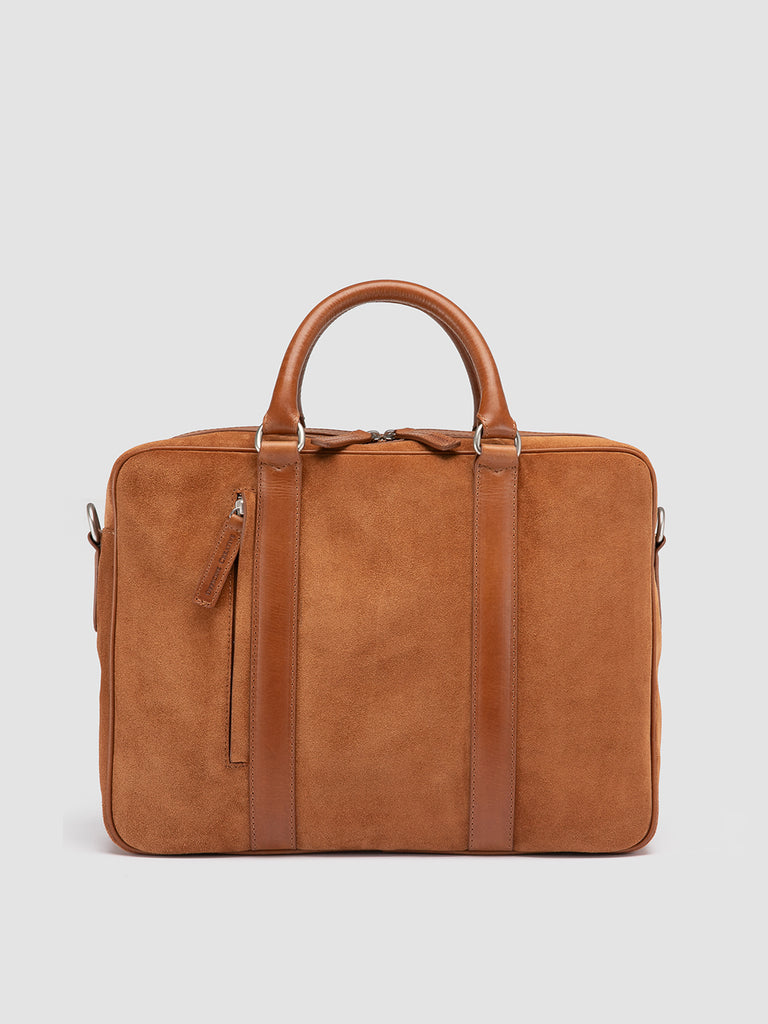 QUENTIN 010 - Brown Suede and Leather Bag