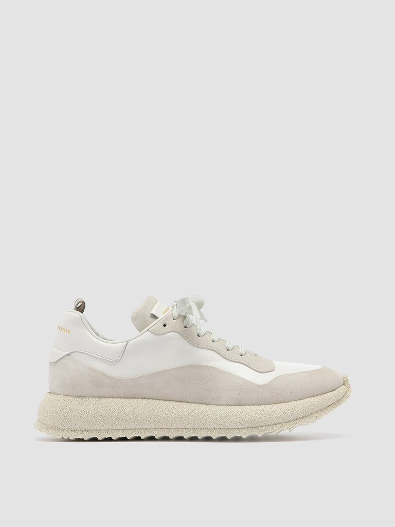 RACE RUBREX 101 - White Leather and Suede Low Top Sneakers