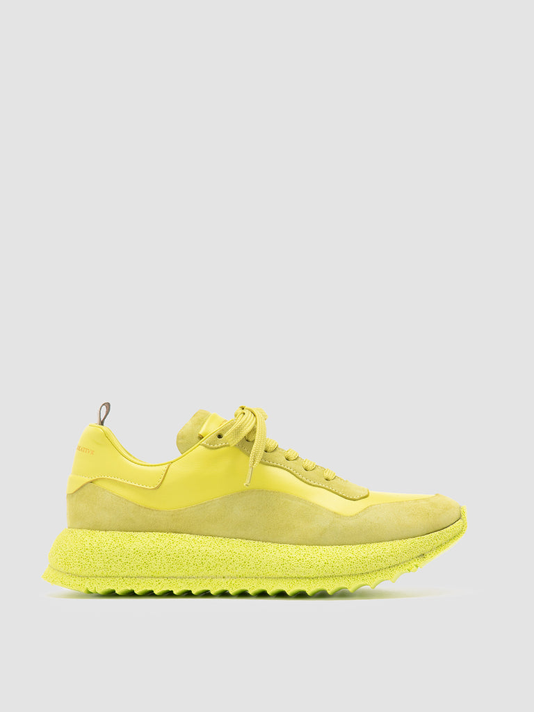 RACE RUBREX 101 - Yellow Leather and Suede Low Top Sneakers