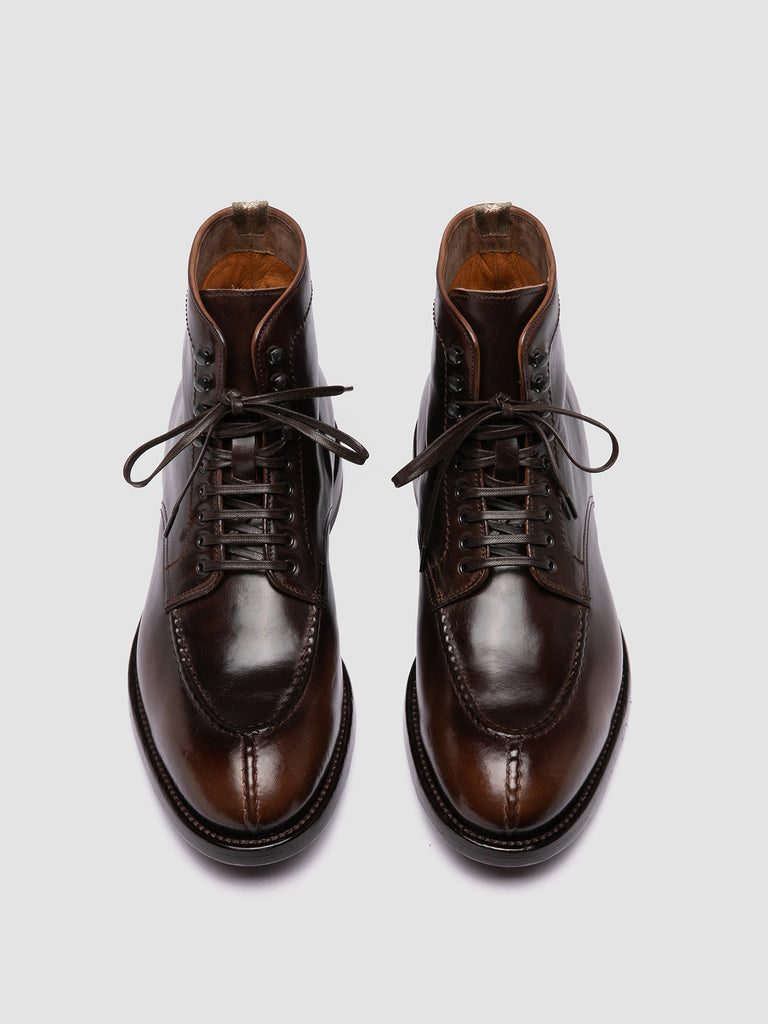 TEMPLE 006 - Brown Leather Lace-up Boots