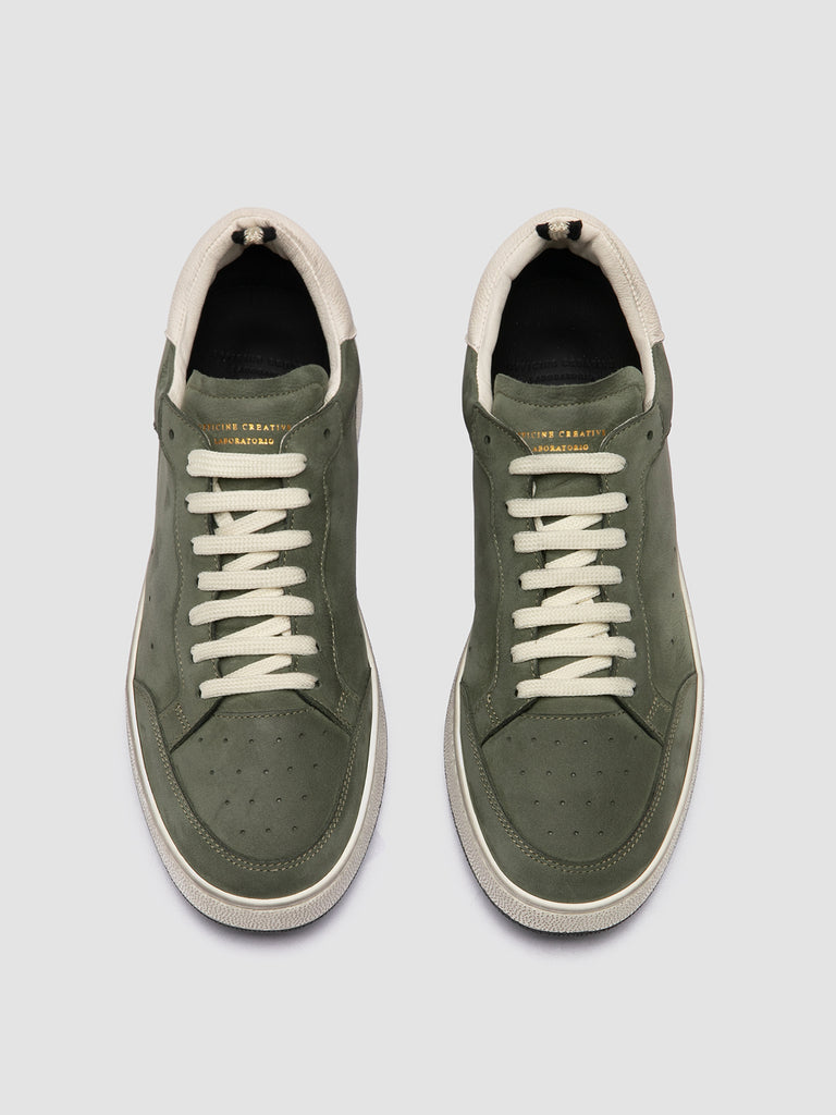 THE ANSWER 002 - Green Leather and Suede Low Top Sneakers