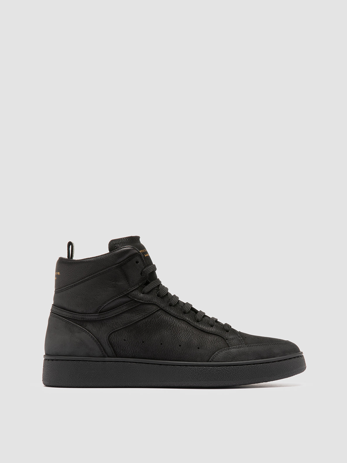 Men's Black Leather High Top Sneakers: THE ANSWER 004 – Officine