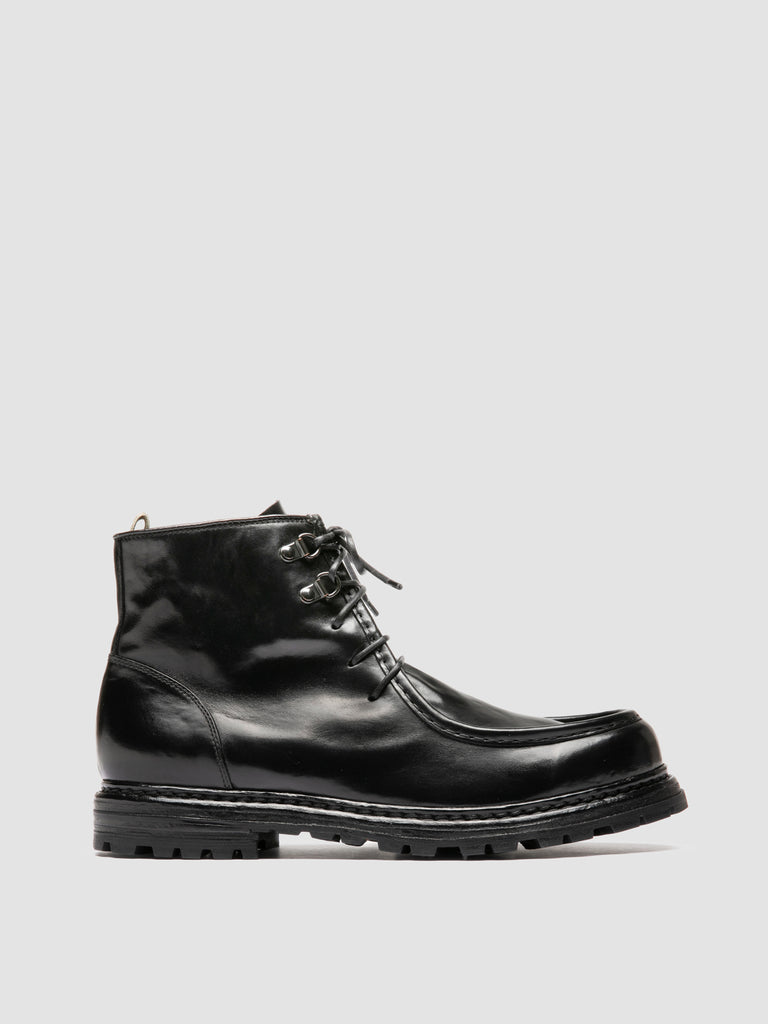 VOLCOV 010 - Black Leather Lace-Up Boots