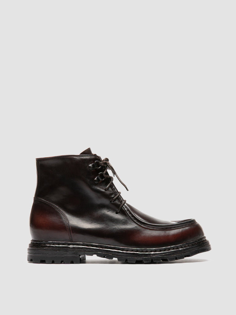 VOLCOV 010 - Burgundy Leather Lace-Up Boots