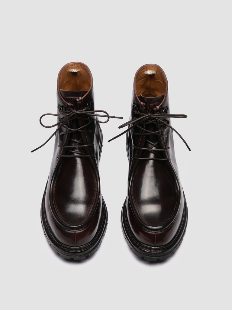 VOLCOV 010 - Burgundy Leather Lace-Up Boots