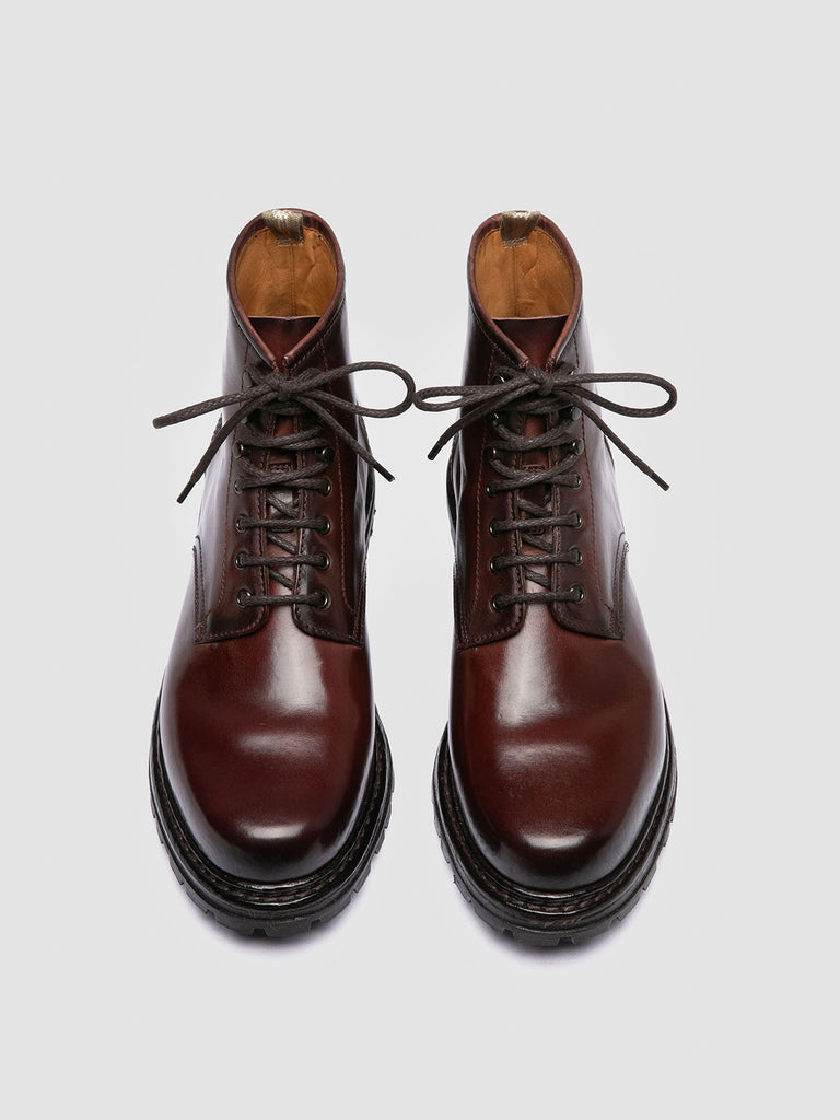 VOLCOV 012 - Burgundy Leather Lace-Up Boots