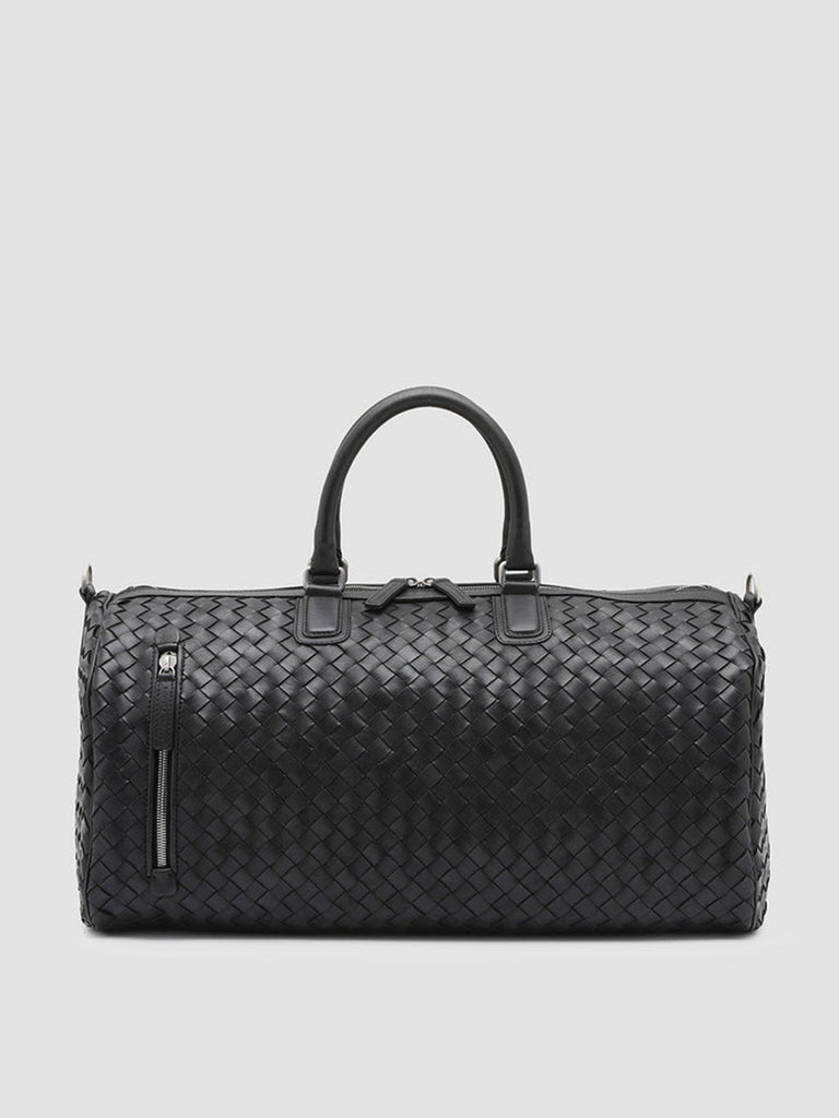 ARMOR 01 - Black Woven Leather Weekender