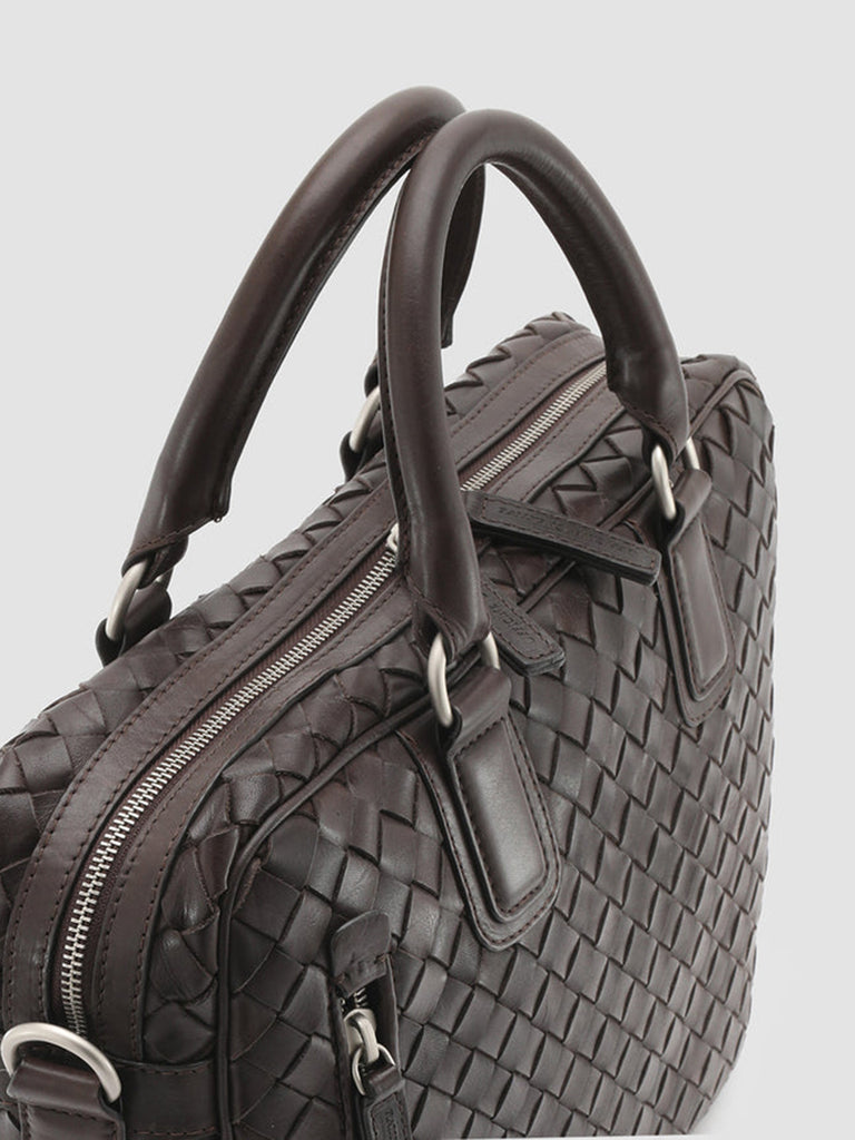 ARMOR 011 - Brown Woven Woven Leather Bag