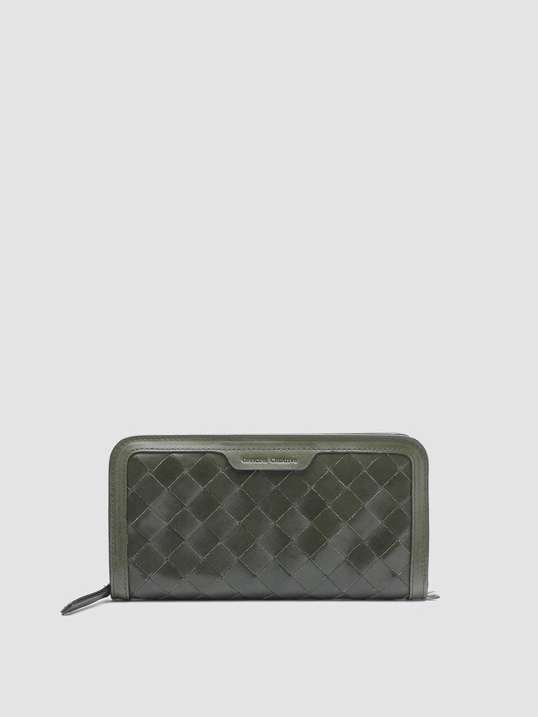 BERGE’ 101 - Green Woven Leather Wallet