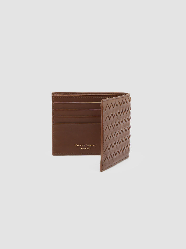 BOUDIN 123 - Brown Woven Leather Bifold Wallet
