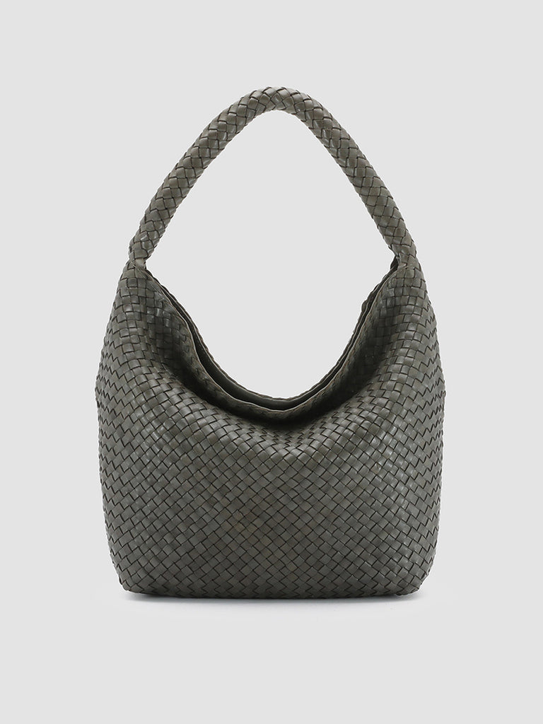OC CLASS 9 - Green Woven Leather Tote Bag
