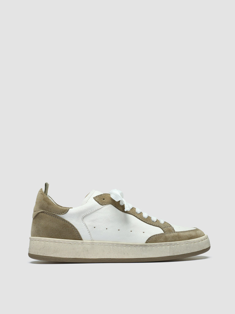 MAGIC 101 - White Leather and Suede Low Top Sneakers
