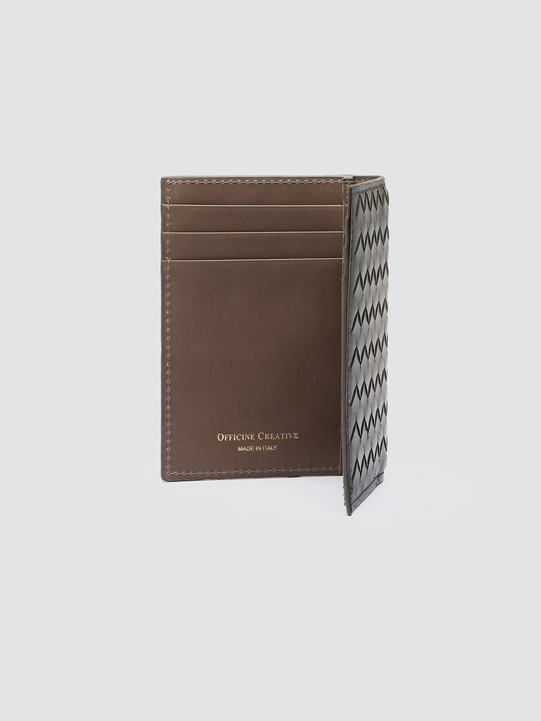 BOUDIN 124 - Taupe Woven Leather Bifold Wallet