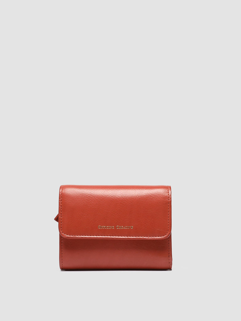 POCHE 10 - Red Nappa Leather Trifold Wallet