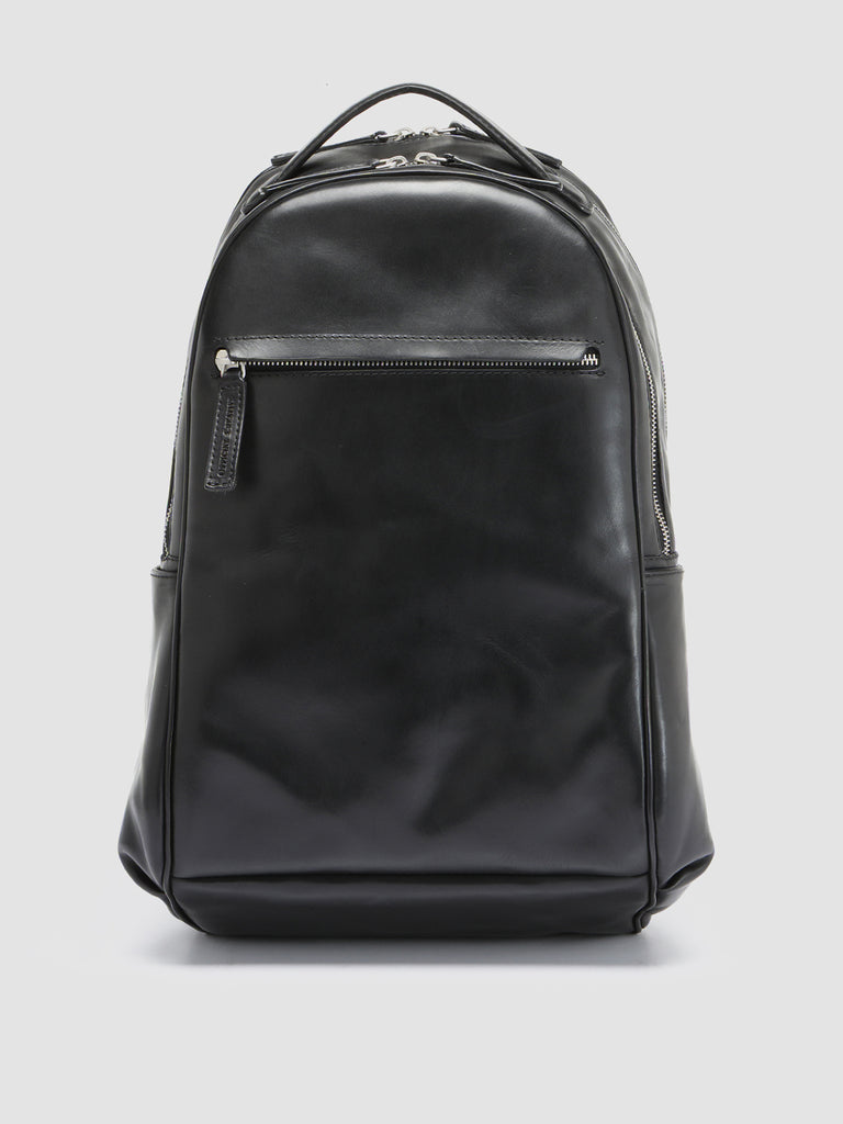 QUENTIN 012 - Black Leather Backpack