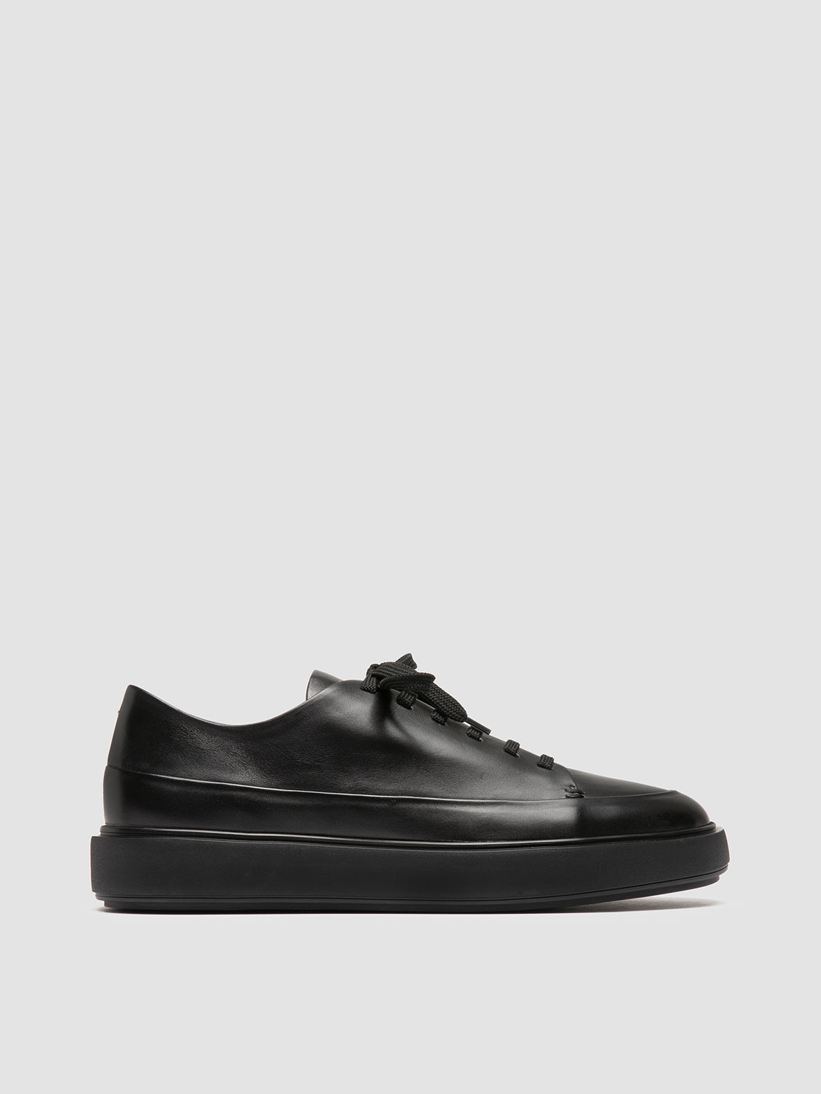 Men's Black Leather Low Top Sneakers: RELEASE 001 – Officine Creative