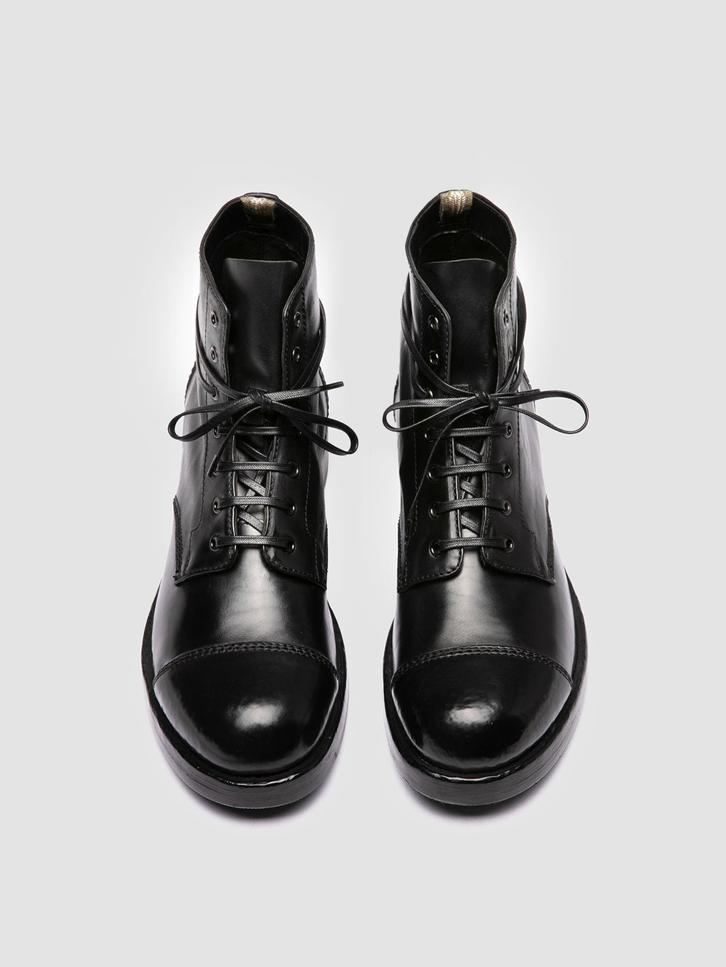 1633 02 - schwarze Schnürstiefel aus Leder - image 2,side view